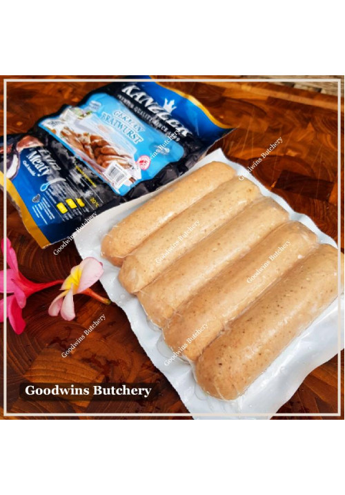 Kanzler sausage frozen CHEESE BRATWURST beef & chicken 6" 15cm 5pcs 360g